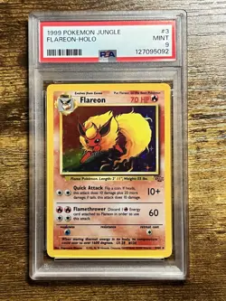 Flareon 3/64 Jungle Holo Rare Unlimited PSA 9 English Pokemon TCG - Image 1