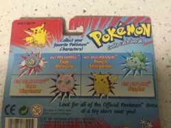 Vintage Pokemon Stationery Set Clip Magnet Eraser 1999 Pikachu Snorlax Squirtle - Image 5