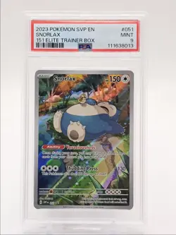 SNORLAX 2023 POKEMON 151 ELITE TRAINER BOX BLACK STAR PROMO #051 PSA 9 Q0004 - Image 1