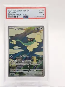 DRAMPA 2024 POKEMON TEMPORAL FORCES ILLUSTRATION RARE 184/162 PSA 9 Q0004 - Image 1