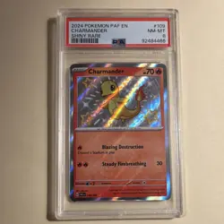 Pokemon Charmander 109/091 SV: Paldean Fates Shiny Rare Holo PSA 8 English - Image 1