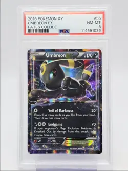 UMBREON EX 2016 POKEMON XY FATES COLLIDE RARE HOLO 55/124 PSA 8 Q0004 - Image 1