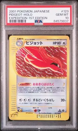 Pokemon PSA 10 Expedition 1st Edition Pidgeot Holo #123 - Image 1