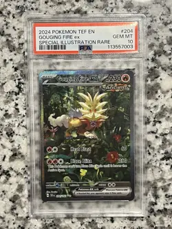2024 POKEMON TEF EN #204 GOUGING FIRE ex PSA 10 - Image 1