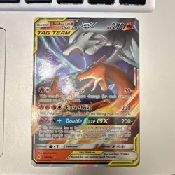 Pokemon Reshiram & Charizard GX TAG TEAM Ultra Rare Holo 20/214 270 HP - Image 1