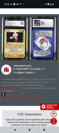 (POP 11) Pokemon Tyrogue STAMPED Holo EX Unseen Forces 33/115 CGC 10 Gem Mint - Image 4
