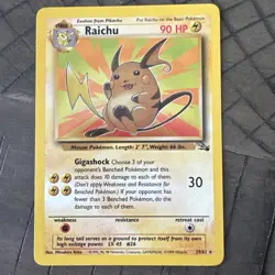 * Raichu 29/62 Fossil Set Non Holo Rare Pokemon TCG 1999 WoTC Vintage - Image 1
