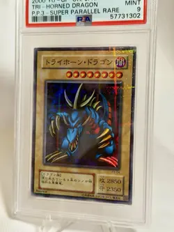 Yu-Gi-Oh Tri-Horned Dragon PP3 Super Parallel Rare Japanese 2000 PSA 9 - Image 3