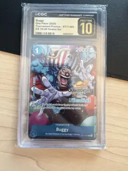 Buggy CS 25-26 CHAMPIONSHIP FINALIST PROMO ST17003 ONE PIECE TCG CGC 10 PRISTINE - Image 1