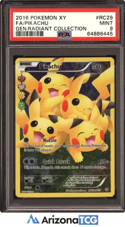 Pokemon 2016 Pikachu RC29/RC32 Full Art Generations Radiant Collection PSA 9 - Image 1