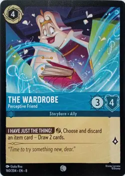 160/204 THE WARDROBE PERCEPTIVE FRIEND EN8 COMMON DISNEY LORCANA CARD - Image 1
