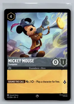 Mickey Mouse - Trumpeter 172/204 Disney Lorcana Super Rare NM - Image 1