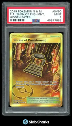 2019 POKEMON SM HIDDEN FATES #SV90/SV94 SHRINE OF PUNISHMENT FULL ART PSA 9 - Image 1