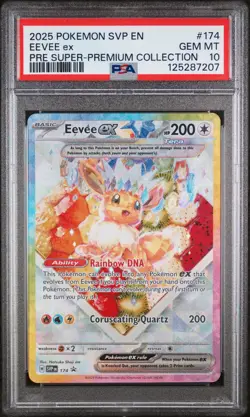 2025 POKEMON PRISMATIC EVOLUTIONS SUPER-PREMIUM COLLECTION #174 EEVEE EX PSA 10 - Image 1