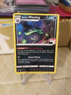 Galarian Weezing Pokemon Prize Pack Series 1 Promo Pokemon Card NM/LP Play Stamp - Image 1
