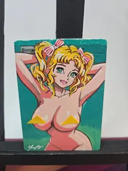 MTG Forest Alter Art Anime Sweet Candy Candy Style Waifu Hand Painted by Bazayo - Image 4