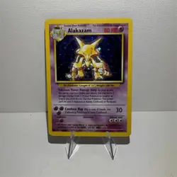 Pokemon Alakazam Base Set Holo Rare 1/102 English 1999 WOTC Card - Image 1