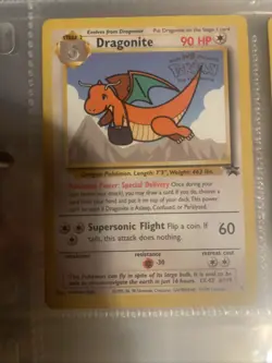 Pokemon TCG Dragonite #5 The First Movie Promo WB Stamp Nm 1999-00 Black Star - Image 1
