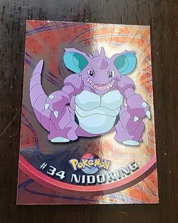 NM! Nidoking #34 Holo Blue Label - Pokemon Topps TV Animation - Image 1