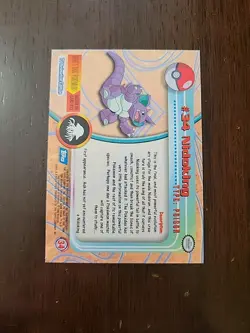 NM! Nidoking #34 Holo Blue Label - Pokemon Topps TV Animation - Image 2