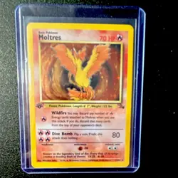 Pokemon TCG Moltres Fossil 12/62 1st Edition Holo Rare 70 HP Wizards 1999 - Image 1