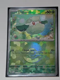 COTTONEE 007/131 PRISMATIC EVOLUTIONS POKEMON (POKE BALL Reverse HOLO, NM) PRE - Image 1