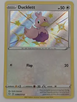 Ducklett SV095/SV122 Pokemon TCG Sword & Shield Shining Fates Baby Shiny Rare NM - Image 1