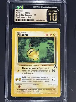 2000 Pokemon BLACK STAR PROMOS - 27 - THE POWER OF ONE - PIKACHU CGC 10 PRISTINE - Image 1