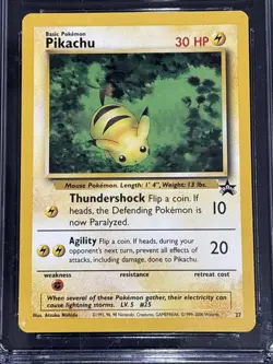 2000 Pokemon BLACK STAR PROMOS - 27 - THE POWER OF ONE - PIKACHU CGC 10 PRISTINE - Image 2