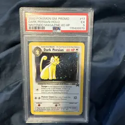 2000 POKEMON GAME PROMO NINTENDO MAGAZINE-60 HP #17 DARK PERSIAN-HOLO PSA 5 - Image 1