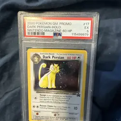 2000 POKEMON GAME PROMO NINTENDO MAGAZINE-60 HP #17 DARK PERSIAN-HOLO PSA 5 - Image 4