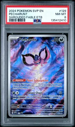 2024 POKEMON SVP EN-SV BLACK STAR PROMO #129 PECHARUNT PSA 8 - Image 1