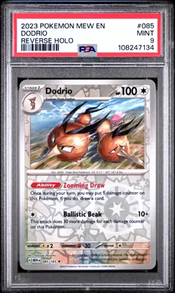 2023 POKEMON MEW EN-151 REVERSE HOLO #085 DODRIO PSA 9 - Image 1