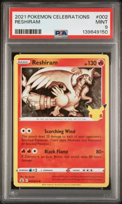 2021 POKEMON CELEBRATIONS #002 RESHIRAM PSA 9 - Image 1