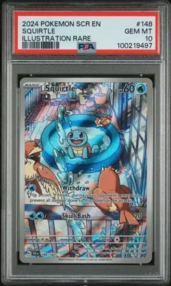 2024 Pokemon Stellar Crown Squirtle #148 SIR PSA 10 - Image 1