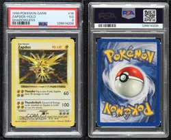 Zapdos Holo Shadowless Pokemon Base Set PSA 3 1999 - Image 3