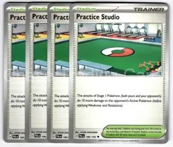 Practice Studio 186/193 Uncommon Playset 4x Paldea Evolved Pokemon TCG Mint NM - Image 1