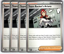 Team Rocket's Ariana 171/182 Uncommon Playset 4x Destined Rivals Pokemon TCG - Image 1