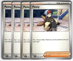 Penny 183/198 Uncommon Playset 4X Scarlet & Violet Pokemon TCG Mint NM - Image 1