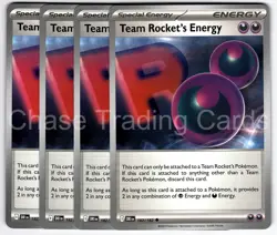 Team Rocket's Energy 182/182 Uncommon Playset 4x Destined Rivals Pokemon TCG - Image 1