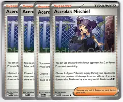 Acerola's Mischief 113/132 Uncommon Playset 4X Mega Evolution Pokemon TCG M NM - Image 1
