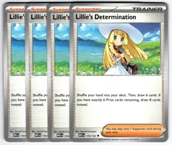 Lillie's Determination 119/132 Uncommon Playset 4X Mega Evolution Pokemon TCG - Image 1