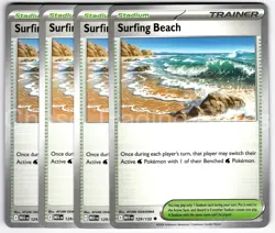 Surfing Beach 129/132 Uncommon Playset 4x Mega Evolution Pokemon TCG Mint NM - Image 1