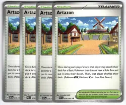 Artazon 076/091 Uncommon Playset 4X Paldean Fates Pokemon TCG Mint NM - Image 1