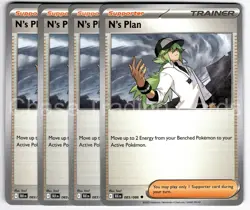 N's Plan 083/086 Uncommon Playset 4x Black Bolt Pokemon TCG Mint NM - Image 1