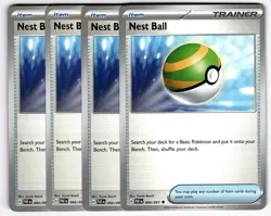 Nest Ball 084/091 Uncommon Playset 4X Paldean Fates Pokemon TCG Mint NM - Image 1