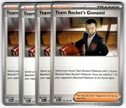 Team Rocket's Giovanni 174/182 Uncommon Playset 4x Destined Rivals Pokemon - Image 1