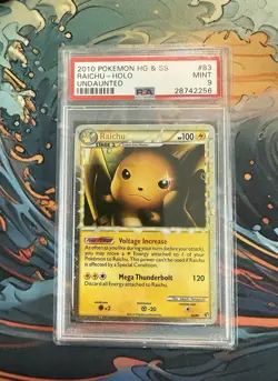 2010 Pokemon Heartgold and Soulsilver Undaunted Raichu Prime Holo #83 PSA 9 - Image 1