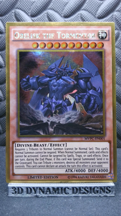 | Yugioh Obelisk the Tormentor MVPC-EN001 GOLD Ultra Rare LP 🔥 | - Image 1