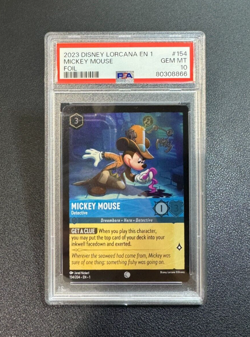 Disney Lorcana First Chapter - FOIL Mickey Mouse Detective #154 - Gem PSA 10 - Image 1